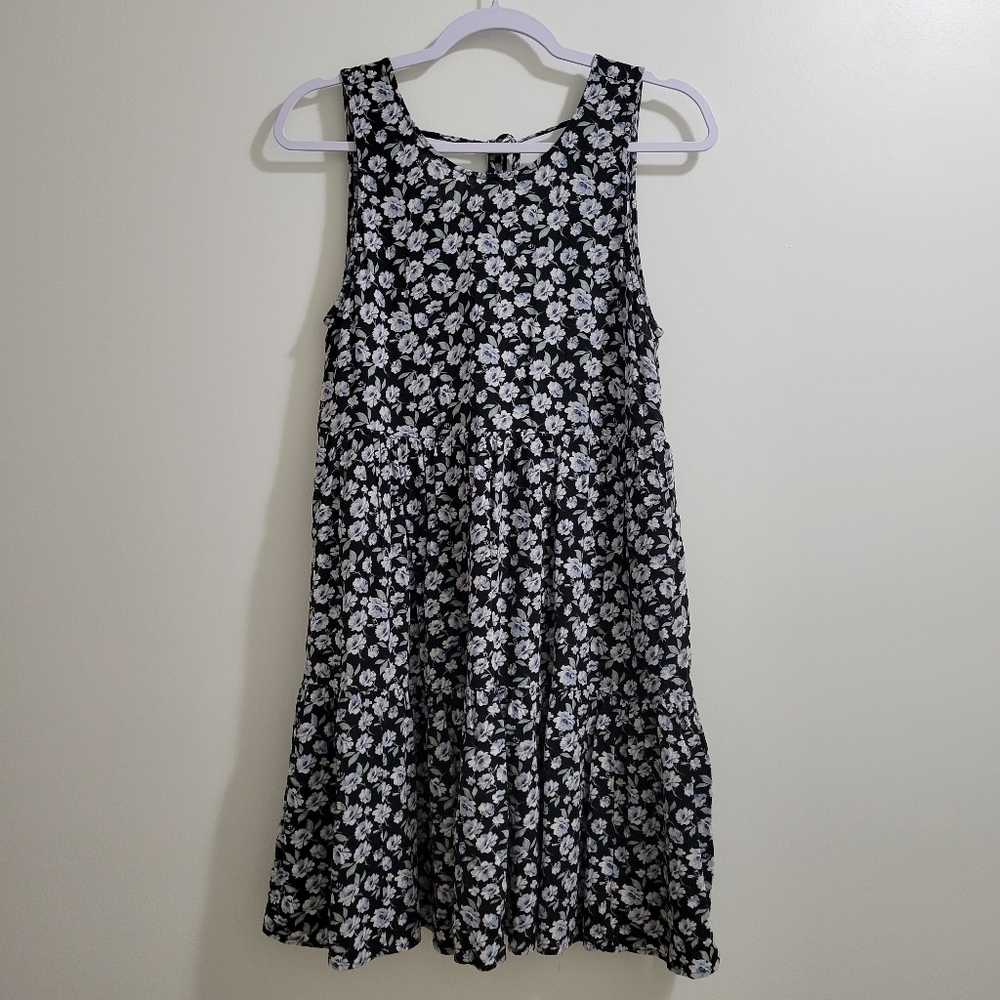 American Eagle Garden Girl Floral Sleeveles Baby Dall Midi Dress M